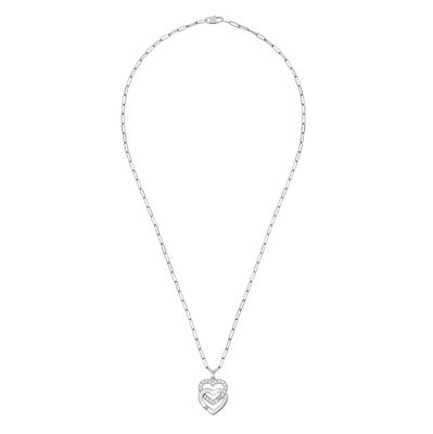 dinh van   Pendentif sur chaine Double Coeurs R15 or blanc et diamants 3200 euros
